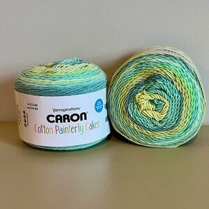 Limited Production Caron Cotton Painterly Cakes Duo in Aqua Zest